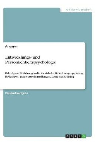 Cover of Entwicklungs- und Persönlichkeitspsychologie