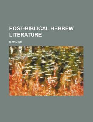 Book cover for Post-Biblical Hebrew Literature