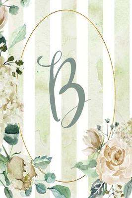 Cover of 2020 Weekly Planner, Letter B, Green Stripe Floral Design