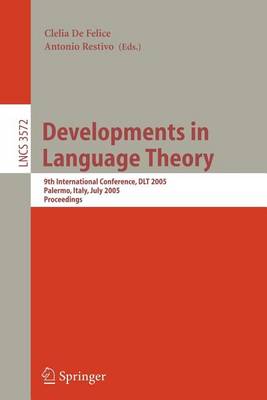 Book cover for Developments in Language Theory