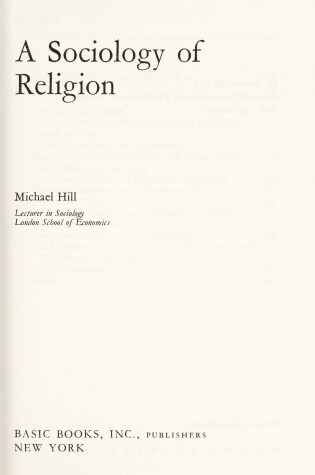 Cover of Sociology of Religion