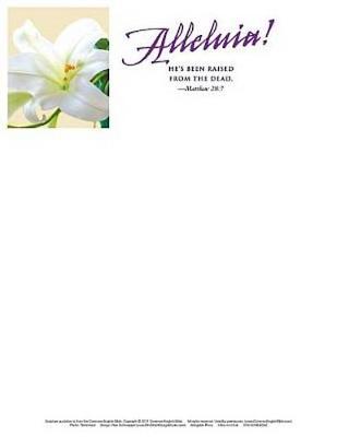 Book cover for He's Been Raised Lilies Easter Letterhead (Pkg of 50)