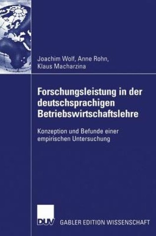 Cover of Forschungsleistung in der deutschsprachigen Betriebswirtschaftslehre