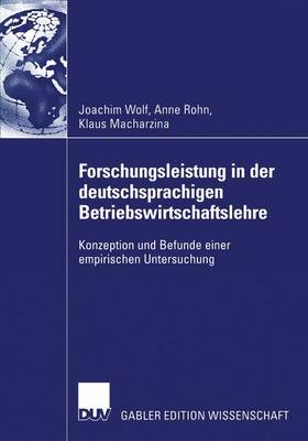 Book cover for Forschungsleistung in der deutschsprachigen Betriebswirtschaftslehre