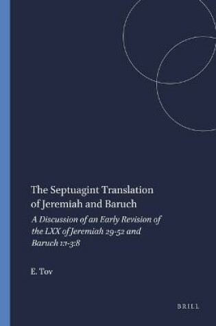 Cover of The Septuagint Translation of Jeremiah and Baruch