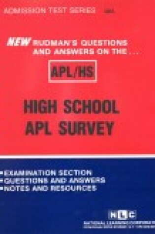 Cover of ADULT PERFORMANCE LEVEL PROGRAM (APL)