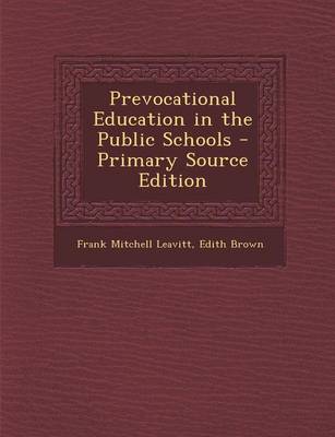 Book cover for Prevocational Education in the Public Schools