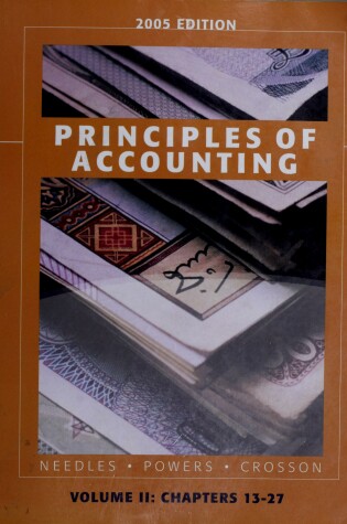 Cover of Principles of Accounting Ninth Edition Volume Two Chapters 13-27, Custom Publication