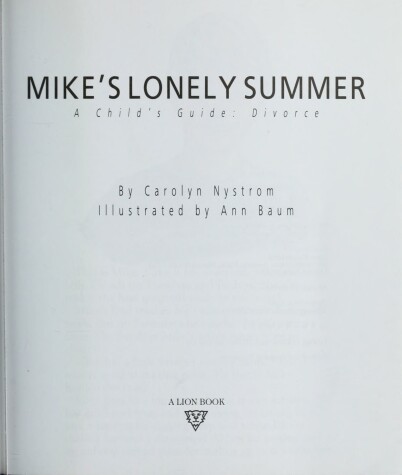 Book cover for Mike's Lonely Summer - Wromg ISBN