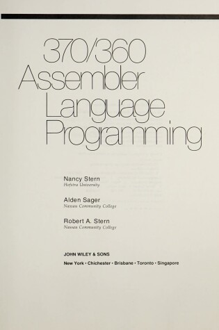 Cover of 370/360 Assembler Language Programming