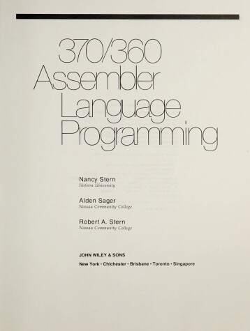 Book cover for 370/360 Assembler Language Programming