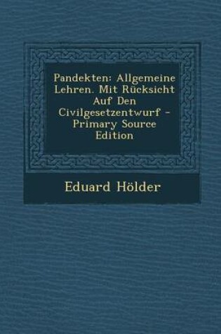 Cover of Pandekten