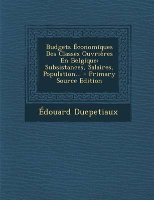 Book cover for Budgets Economiques Des Classes Ouvrieres En Belgique