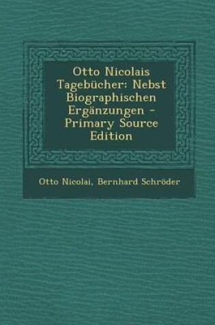 Cover of Otto Nicolais Tagebucher