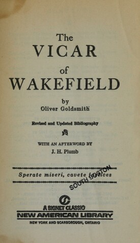 Book cover for Goldsmith Oliver : Vicar of Wakefield (Sc)