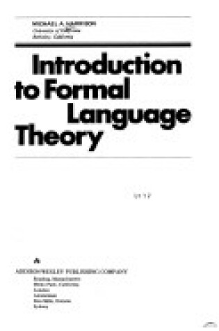 Cover of Introduction to Formal Language Theory