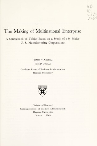 Cover of Making of Multinational Enterprise