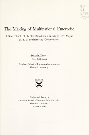 Book cover for Making of Multinational Enterprise