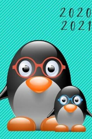 Cover of 2020-2021 2 Year Planner Penguin Monthly Calendar Goals Agenda Schedule Organizer