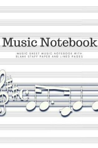 Cover of Music Sheet Notebook with Blank Staff Paper and Lined Pages