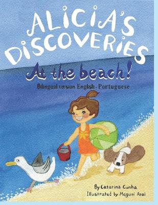 Book cover for Alicia's Discoveries At the Beach! Bilingual version English-Portuguese