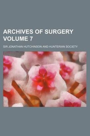 Cover of Archives of Surgery Volume 7