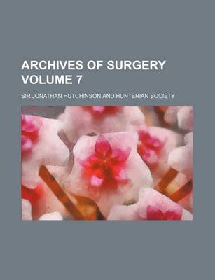 Book cover for Archives of Surgery Volume 7