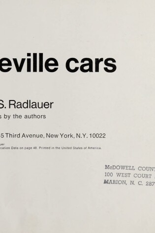 Cover of Bonneville Cars,