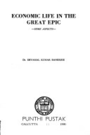 Cover of Economic Life in the Great Epic