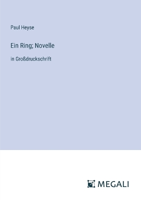 Book cover for Ein Ring; Novelle