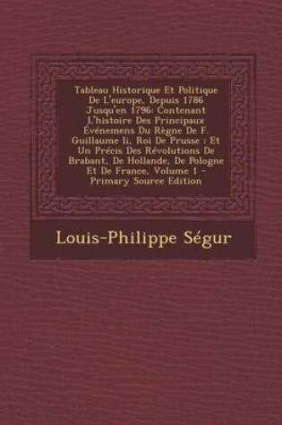 Cover of Tableau Historique Et Politique de L'Europe, Depuis 1786 Jusqu'en 1796