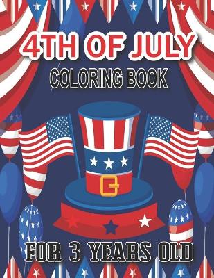 Book cover for 4th of july coloring book for 3 years old