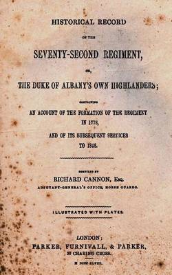 Book cover for Historical Record of the Seventy-Second Regiment