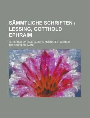 Book cover for Sammtliche Schriften - Lessing, Gotthold Ephraim