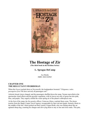 Book cover for The Hostage of Zir