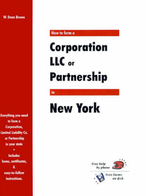 Cover of How to Form a Corporation LLC or Partnership in New York