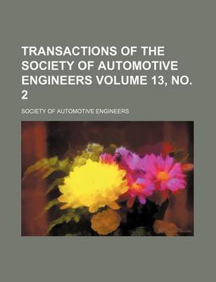 Book cover for Transactions of the Society of Automotive Engineers Volume 13, No. 2