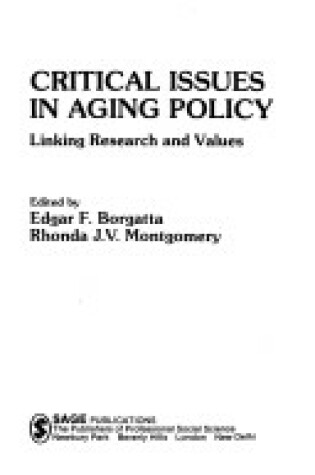 Cover of Critical Issues in Aging Policy