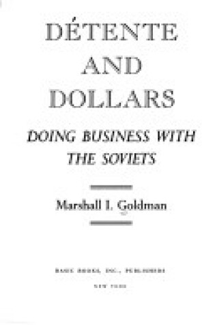 Cover of Detente and Dollars