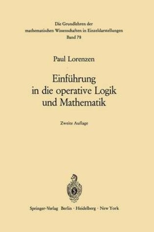 Cover of Einfuhrung in Die Operative Logik und Mathematik