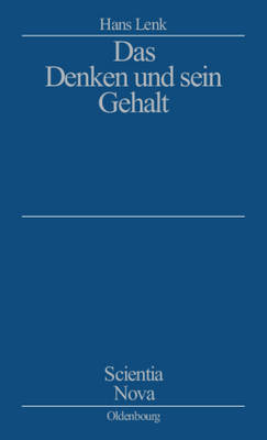 Cover of Das Denken und sein Gehalt