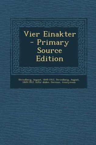 Cover of Vier Einakter - Primary Source Edition