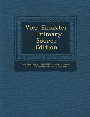 Book cover for Vier Einakter - Primary Source Edition
