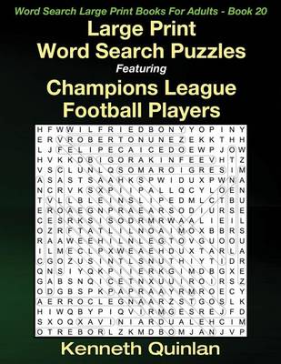 Book cover for Large Print Word Search Puzzles Featuring Champions League Football Players