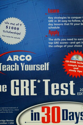 Cover of Arco Teach Yourself the Gre in 30 Days