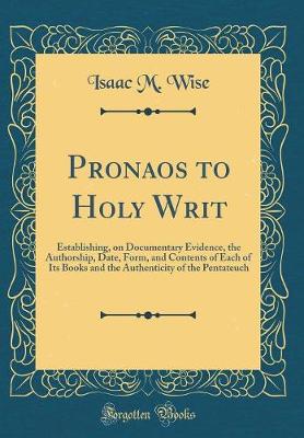 Book cover for Pronaos to Holy Writ