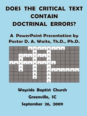 Book cover for Does the Critical Text Contain Doctrinal Errors?