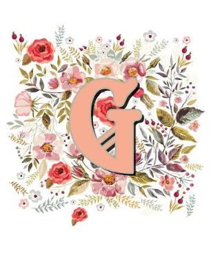 Book cover for G Monogram Letter Floral Wreath Notebook