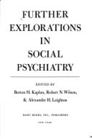 Cover of Further Explor in Soc Psychi