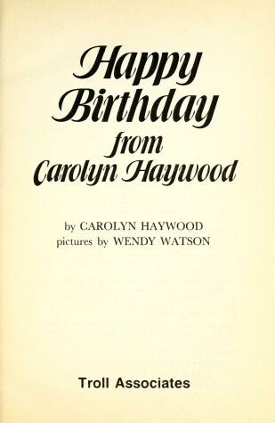 Book cover for Happy Birthday from Carolyn Haywood